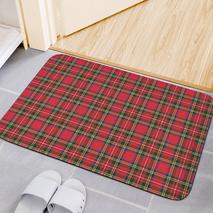 Red And Green Scottish Tartan Print Indoor Door Mat