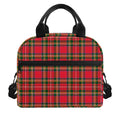 Red And Green Scottish Tartan Print Insulated Lunch Bag