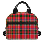 Red And Green Scottish Tartan Print Insulated Lunch Bag