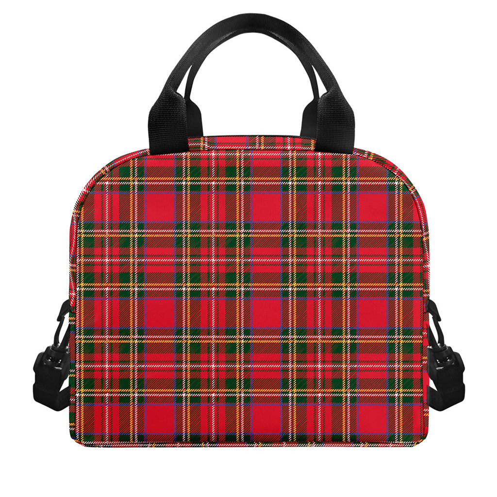 Red And Green Scottish Tartan Print Insulated Lunch Bag