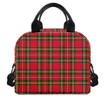 Red And Green Scottish Tartan Print Insulated Lunch Bag