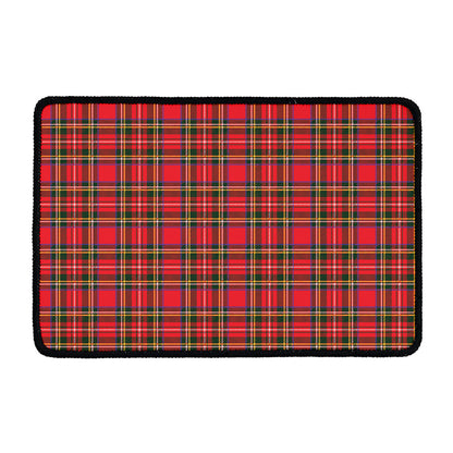 Red And Green Scottish Tartan Print Kitchen Mat