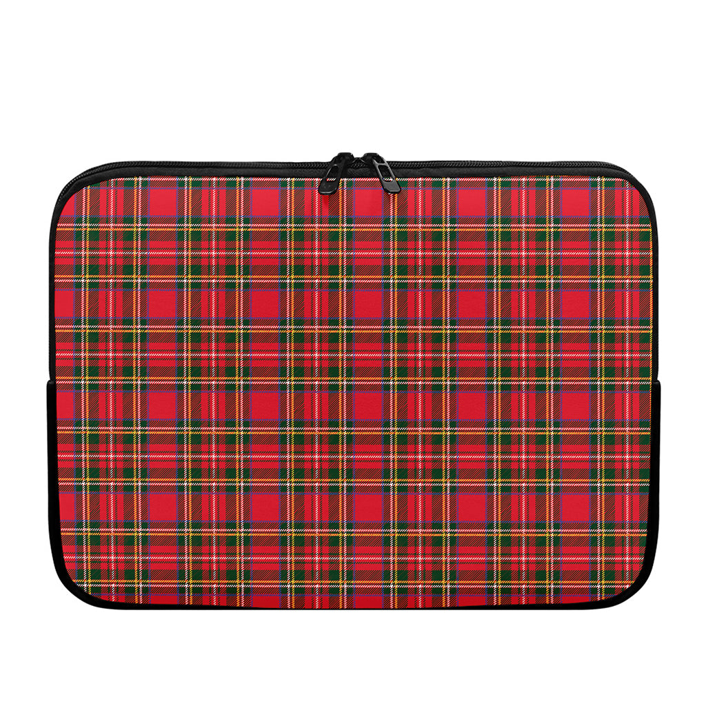 Red And Green Scottish Tartan Print Laptop Sleeve
