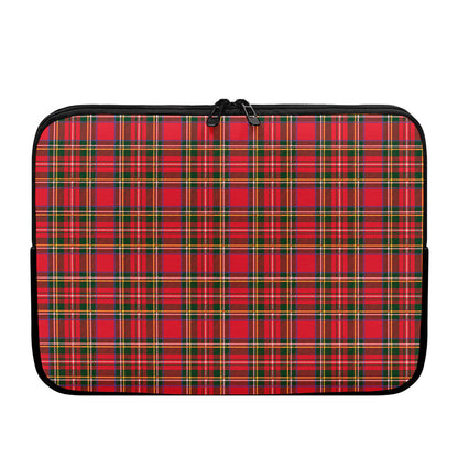 Red And Green Scottish Tartan Print Laptop Sleeve