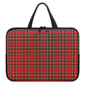 Red And Green Scottish Tartan Print Laptop Sleeve With Handle