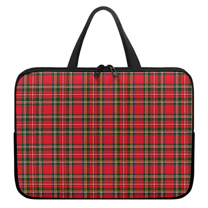 Red And Green Scottish Tartan Print Laptop Sleeve With Handle