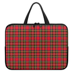 Red And Green Scottish Tartan Print Laptop Sleeve With Handle