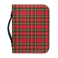 Red And Green Scottish Tartan Print Leather Bible Cover