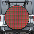 Red And Green Scottish Tartan Print Leather Spare Tire Cover