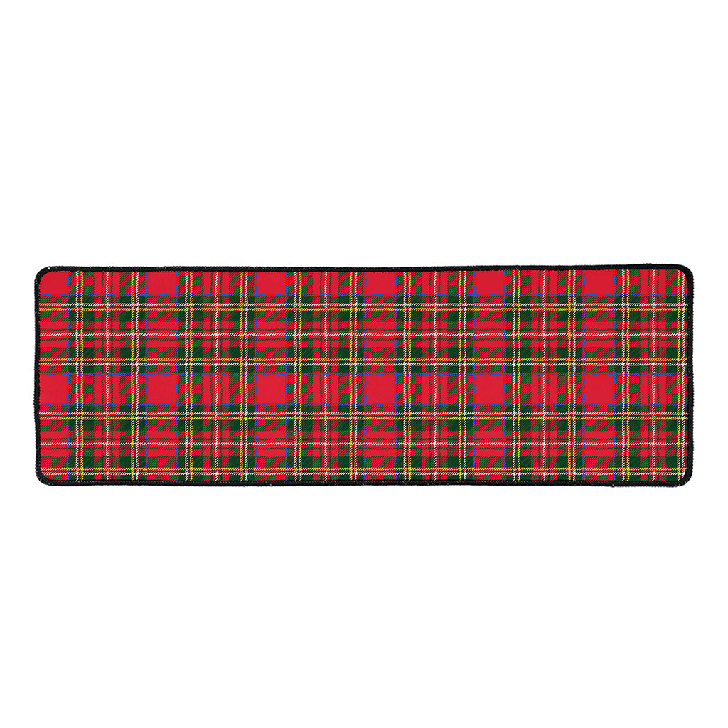 Red And Green Scottish Tartan Print Long Kitchen Mat