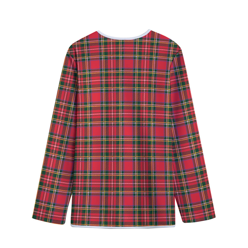 Red And Green Scottish Tartan Print Long Sleeve Short Coat