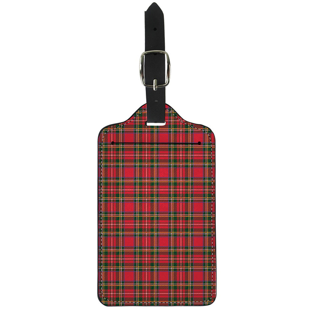 Red And Green Scottish Tartan Print Luggage Tag