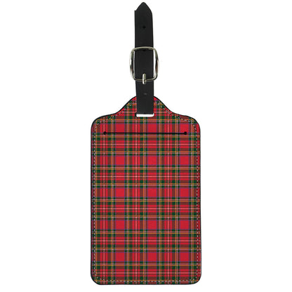 Red And Green Scottish Tartan Print Luggage Tag