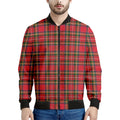 Red And Green Scottish Tartan Print Men's Bomber Jacket
