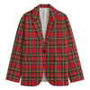 Red And Green Scottish Tartan Print Men's Cotton Blazer