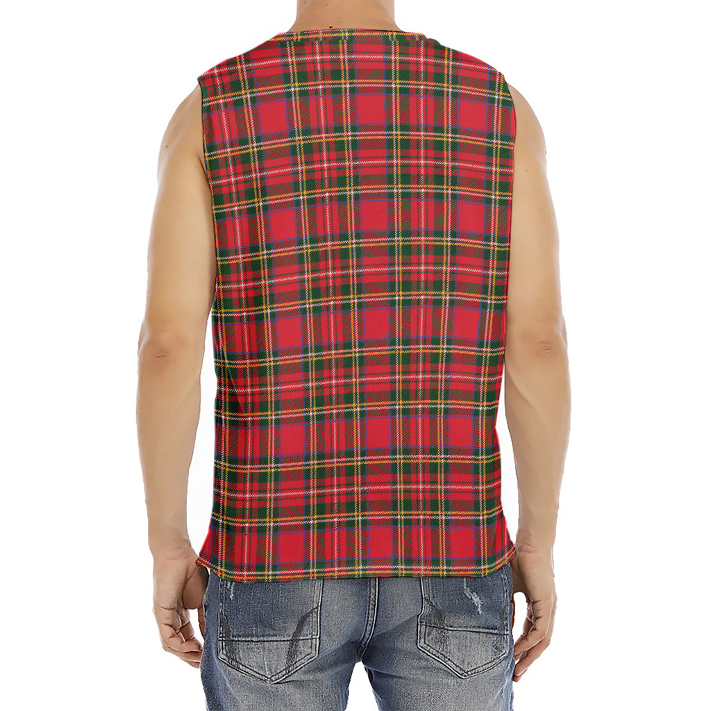 Red And Green Scottish Tartan Print Men's Fitness Tank Top