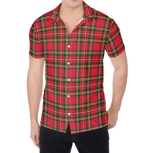 Red And Green Scottish Tartan Print Men's Shirt