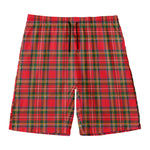 Red And Green Scottish Tartan Print Men's Swim Trunks