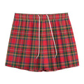 Red And Green Scottish Tartan Print Mesh Shorts