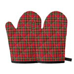 Red And Green Scottish Tartan Print Oven Mitts