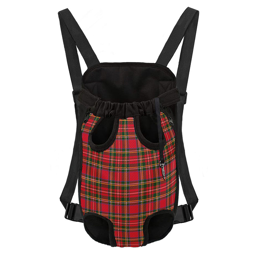 Red And Green Scottish Tartan Print Pet Carrier Backpack