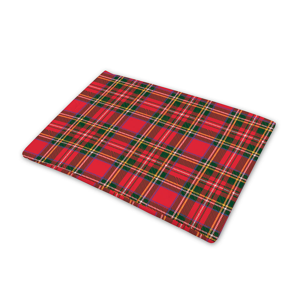 Red And Green Scottish Tartan Print Pet Cooling Mat Cover