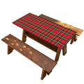 Red And Green Scottish Tartan Print Picnic Table Cover
