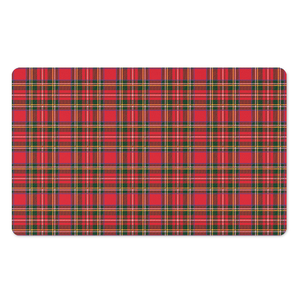 Red And Green Scottish Tartan Print Polyester Doormat