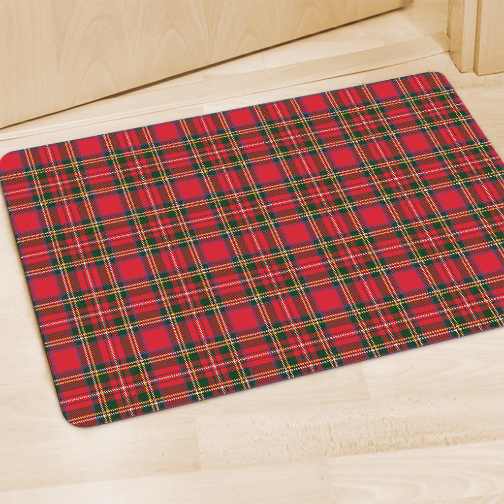 Red And Green Scottish Tartan Print Polyester Doormat