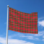 Red And Green Scottish Tartan Print Polyester Flag