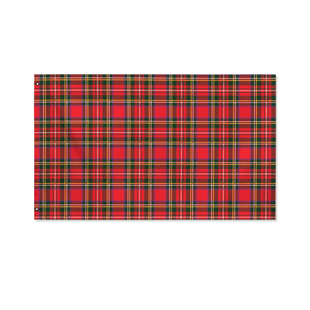 Red And Green Scottish Tartan Print Polyester Flag