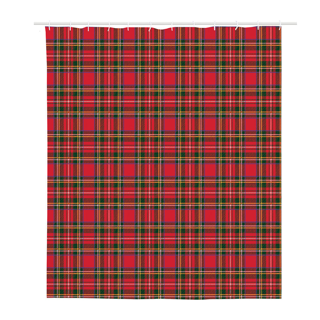Red And Green Scottish Tartan Print Polyester Shower Curtain