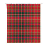 Red And Green Scottish Tartan Print Polyester Shower Curtain