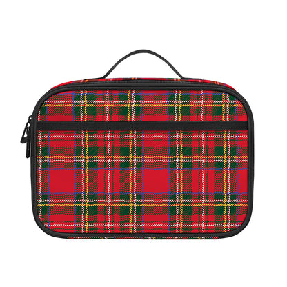Red And Green Scottish Tartan Print Portable Lunch Bag