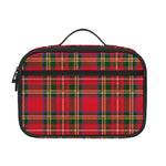 Red And Green Scottish Tartan Print Portable Lunch Bag