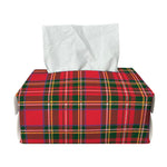 Red And Green Scottish Tartan Print Rectangle Tissue Box Cover