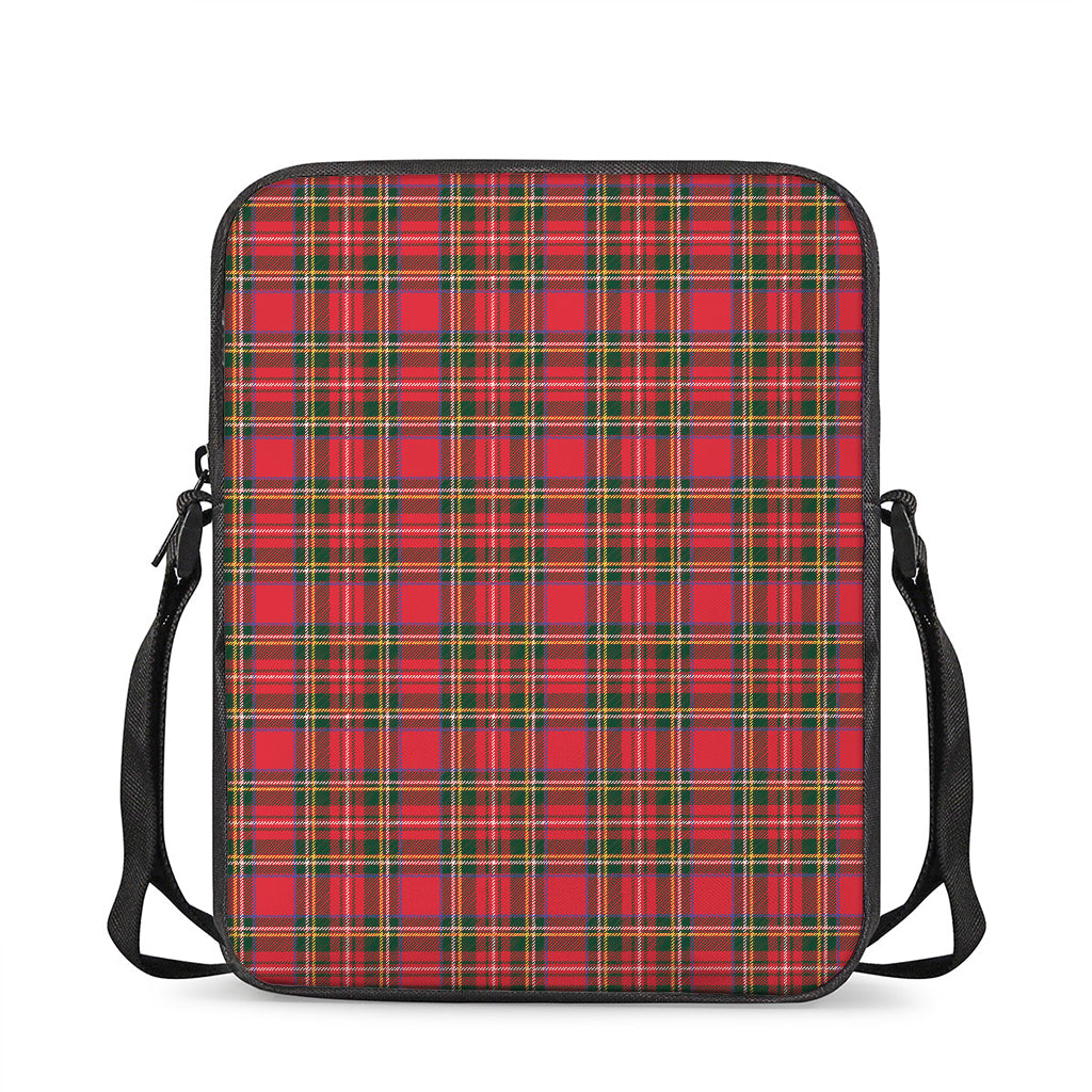 Red And Green Scottish Tartan Print Rectangular Crossbody Bag