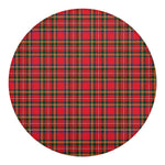 Red And Green Scottish Tartan Print Round Blanket