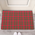 Red And Green Scottish Tartan Print Rubber Doormat