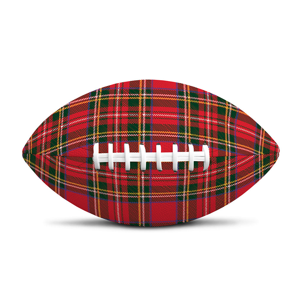 Red And Green Scottish Tartan Print Rugby Ball