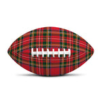 Red And Green Scottish Tartan Print Rugby Ball