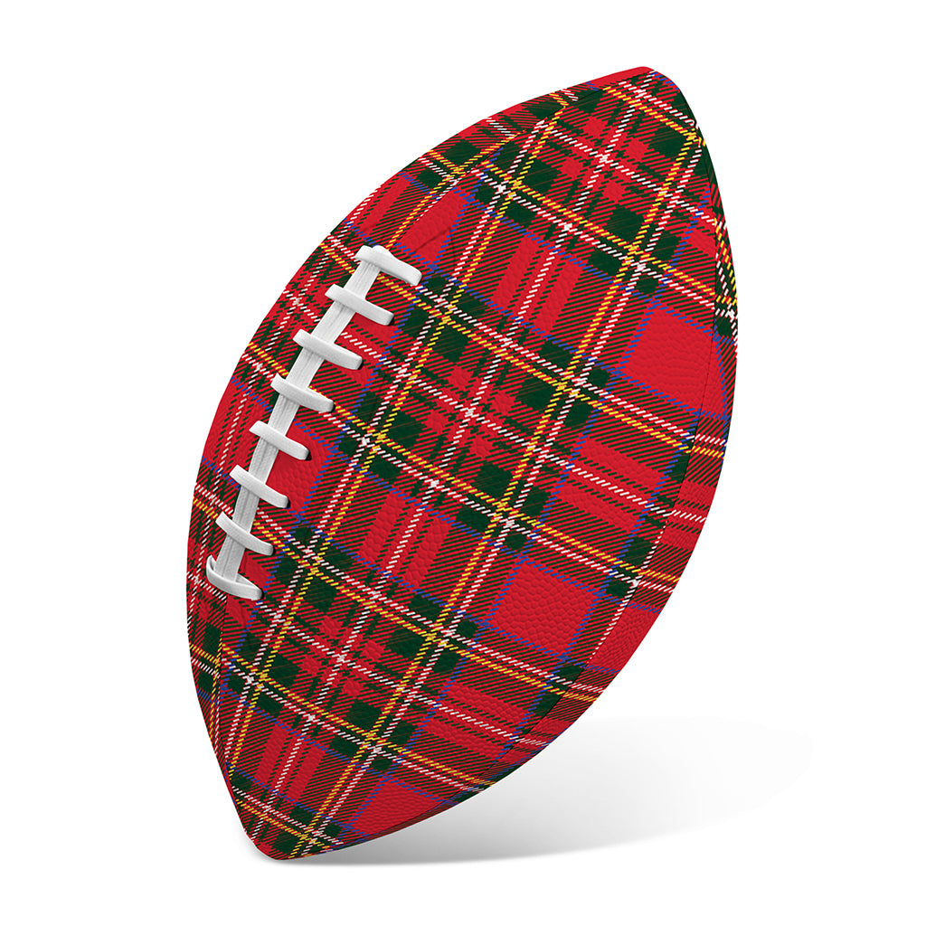 Red And Green Scottish Tartan Print Rugby Ball
