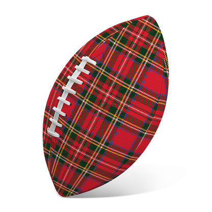 Red And Green Scottish Tartan Print Rugby Ball