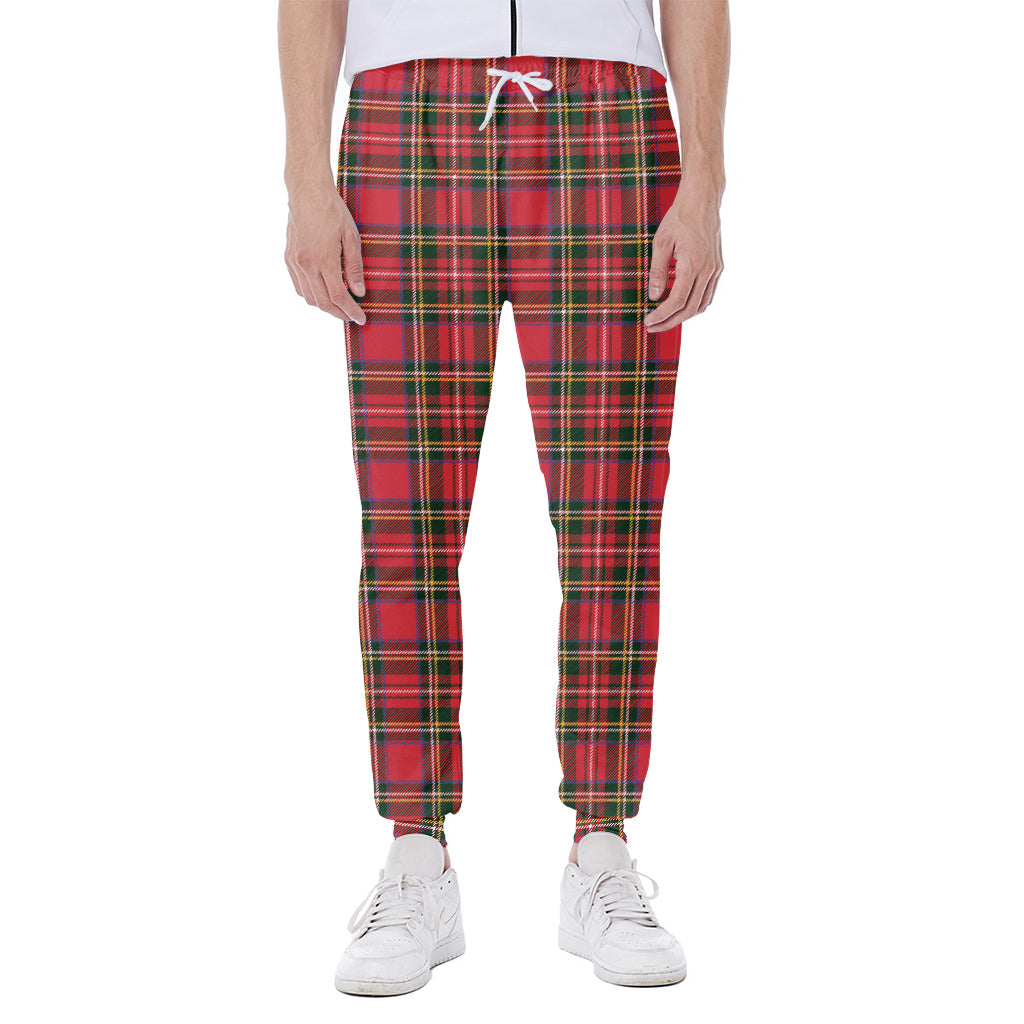 Red And Green Scottish Tartan Print Scuba Joggers