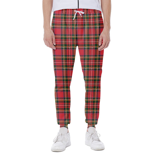 Red And Green Scottish Tartan Print Scuba Joggers