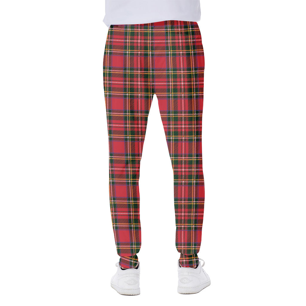 Red And Green Scottish Tartan Print Scuba Joggers