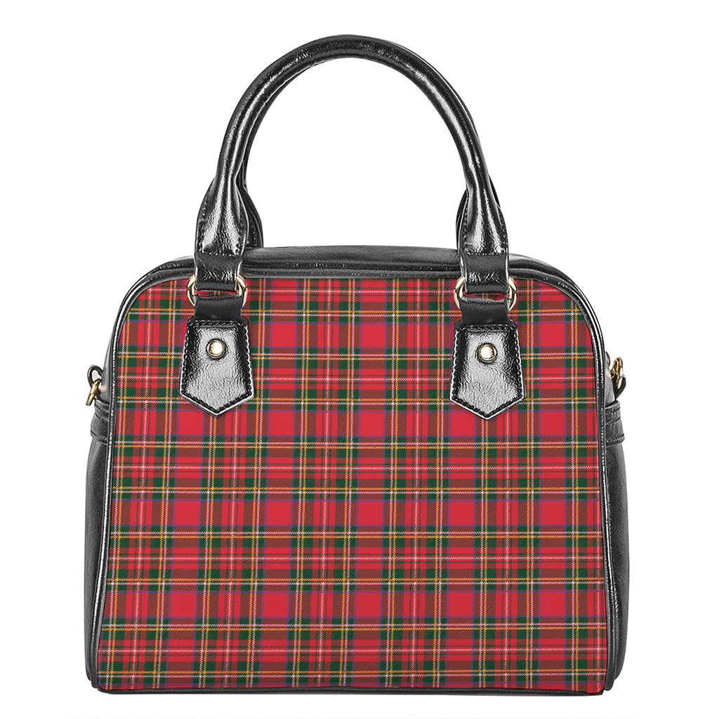 Red And Green Scottish Tartan Print Shoulder Handbag