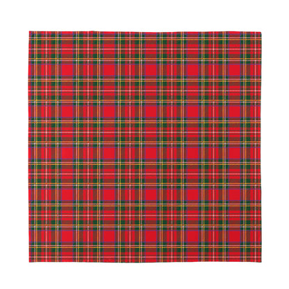 Red And Green Scottish Tartan Print Silk Bandana