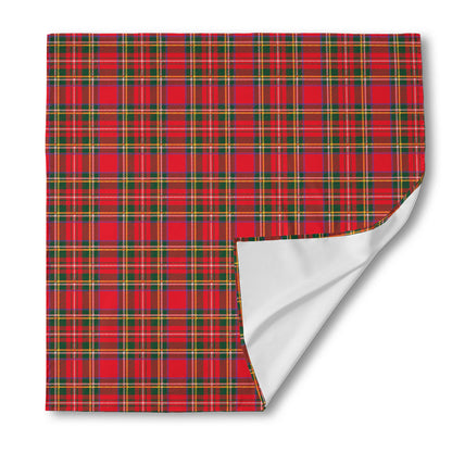 Red And Green Scottish Tartan Print Silk Bandana