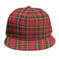 Red And Green Scottish Tartan Print Snapback Cap